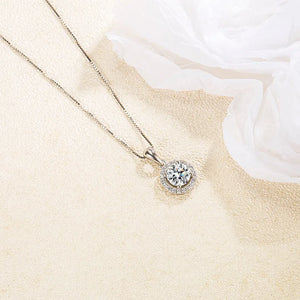925 Sterling Silver Cable Chain Box Chain Diamond Geometric Pendant Necklace