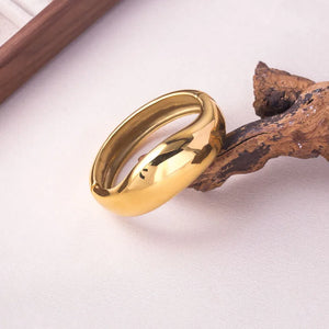 Retro Classic Style Solid Color Titanium Steel Plating Women's Cuff Bracelets Bangle