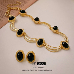 Retro French Style Geometric Alloy Plating Women's Jewelry Set