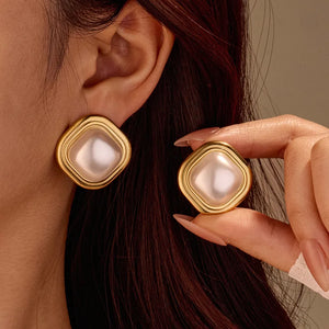 1 Pair IG Style Classic Style Commute Heart Shape Flower 304 Stainless Steel Ear Studs