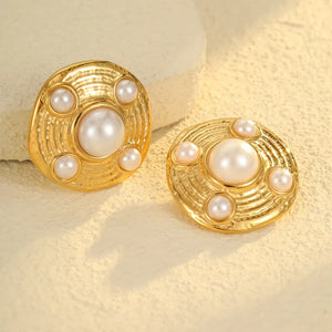 1 Pair IG Style Classic Style Commute Heart Shape Flower 304 Stainless Steel Ear Studs