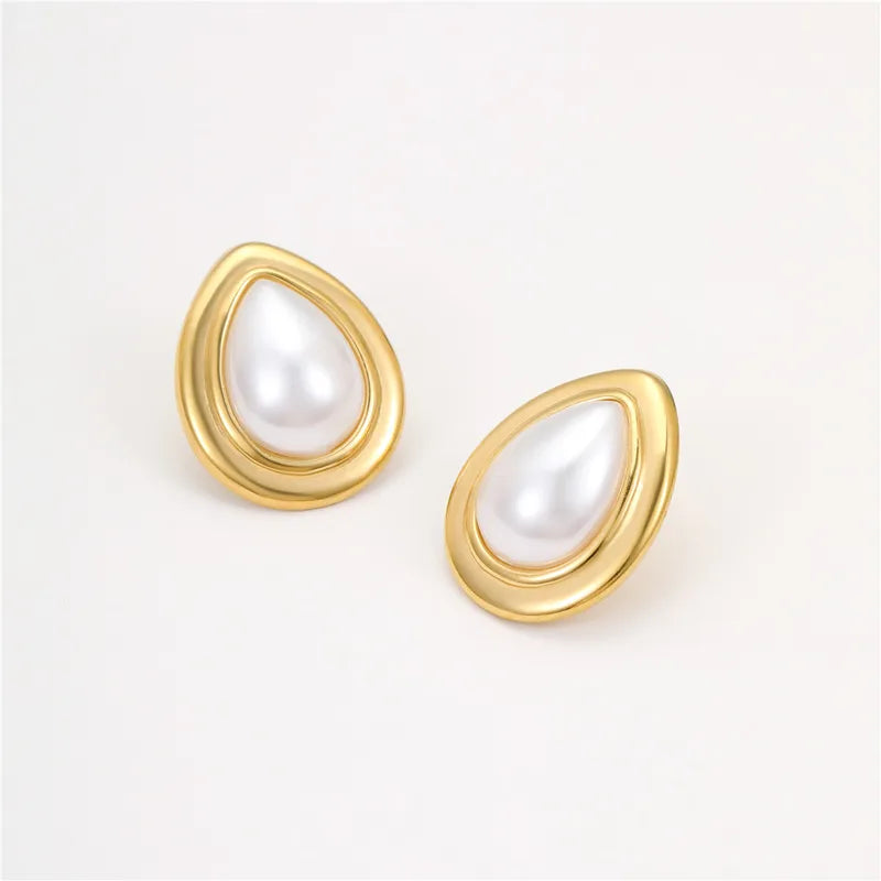 1 Pair IG Style Classic Style Commute Heart Shape Flower 304 Stainless Steel Ear Studs