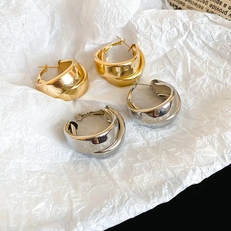 1 Pair Simple Style Commute Geometric Plating Iron Earrings